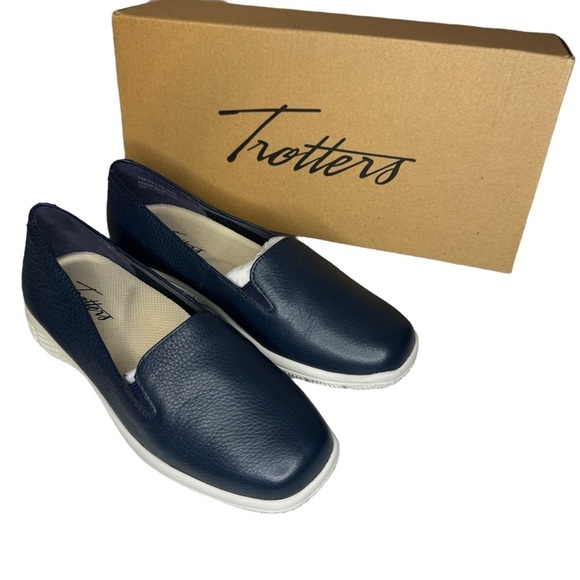 Trotters Universal Navy Leather Casual Slip-On Sneakers Womens Shoes 5 with box - Picture 14 of 14